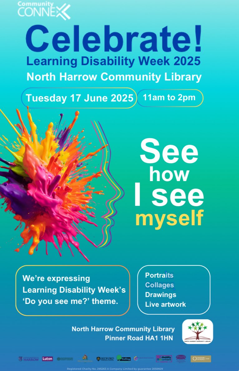 To celebrate Learning Disability Week we are hosting a workshop run by Community ConneX

On Tuesday 17th June 11am to 2pm.

All welcome 

no booking required.
#learningdisability