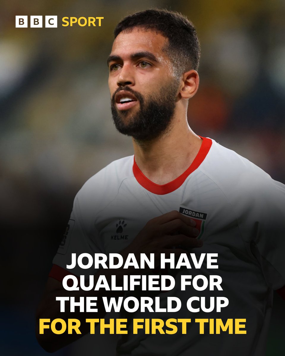 BBCMOTD's tweet photo. Another one! 

Jordan make history, securing their place at the 2026 World Cup. 🇯🇴 https://t.co/5ql3gQ8fMv