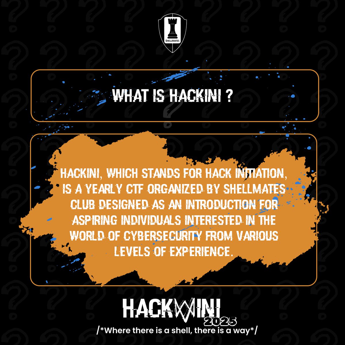 shellmates's tweet photo. Curious about HackINI? It’s more than just a competition, but rather a place where cybersecurity enthusiasts connect, learn, and compete!

\*Where there is a shell , there is a way*/

#Shellmates{#HackINI  #CTF #CaptureTheFlag #CyberSecurity } https://t.co/vYD0okJRZl