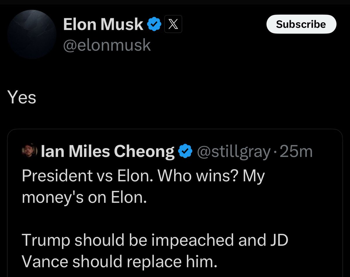 MAJOR BREAKING: ELON MUSK CALLS FOR DONALD TRUMP TO BE IMPEACHED.