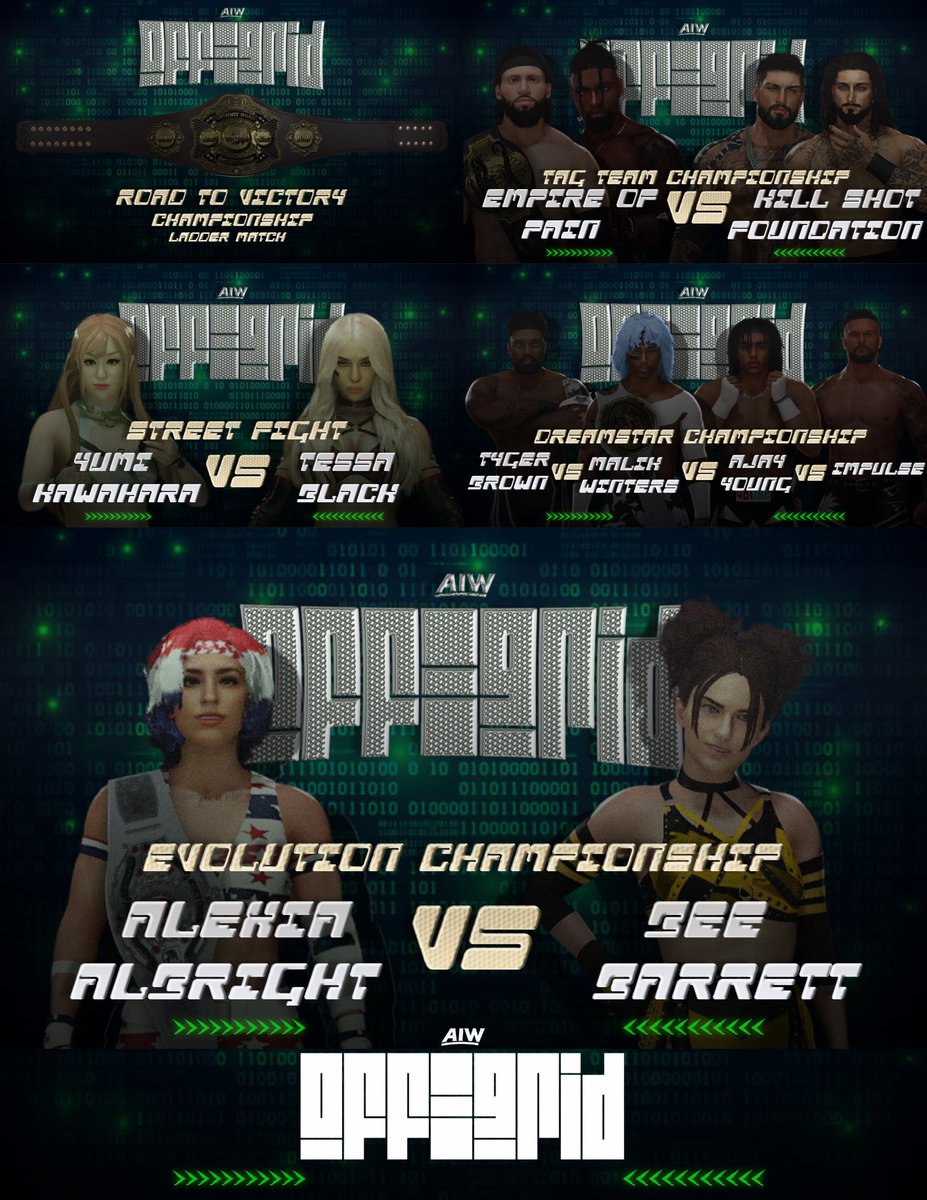 bandumresu's tweet image. 404 OFF GRID TOMORROW!
 
OFFICIAL MATCH CARD LIVE FROM TORONTO 🇨🇦

{#WatchAIW #WWE2k25}