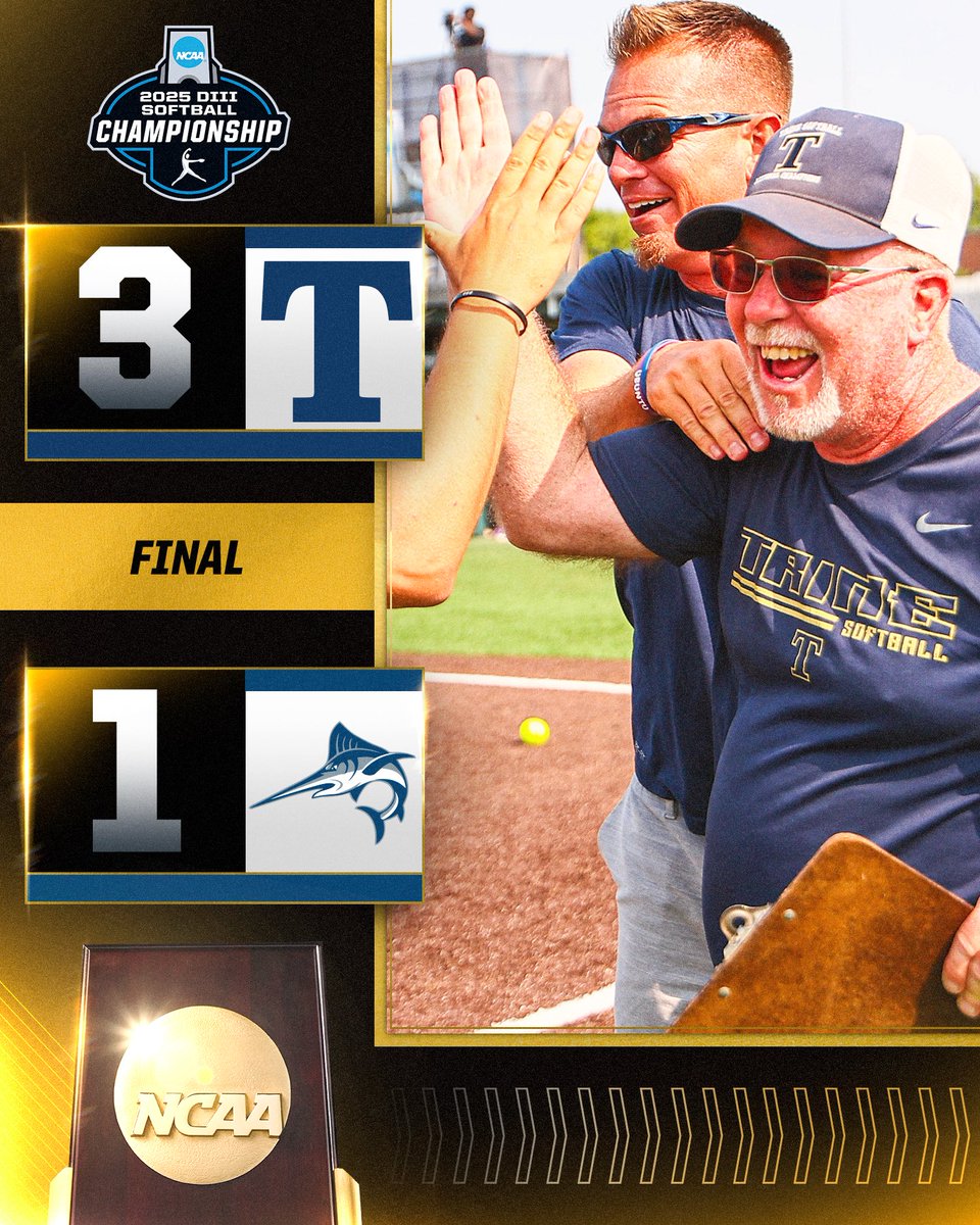 NCAADIII's tweet image. How does โNational Championsโ sound @trineathletics โโ๏ธ
Emma Leeโs 6th inning, 3 run-homer gives the Thunder the win!
#WhyD3 | #D3SB