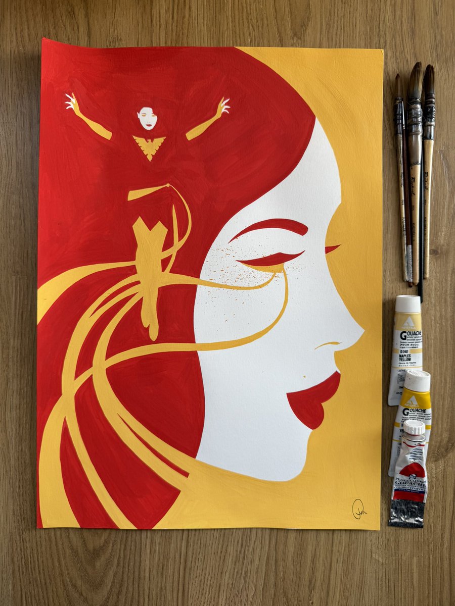 carlotazanahori's tweet image. Dark Phoenix commission!
My commission list is now open!
#xmen #gouache