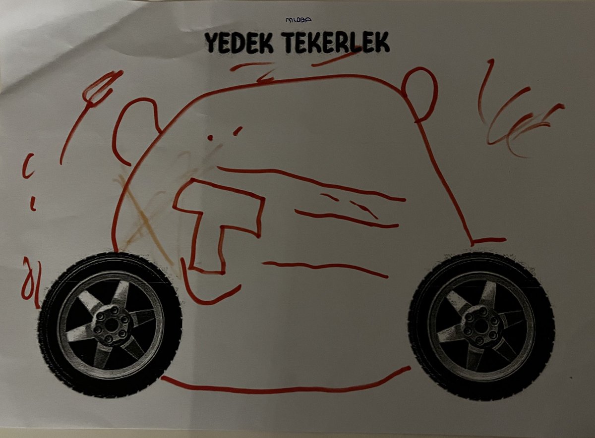 farukisin's tweet image. @elonmusk Look at this adorable drawing by my 4-year-old! 🚗 He’s obsessed with our Tesla and says it’s “alive.” He can’t stop talking about how much he loves it! Can’t imagine his excitement when we get Grok in our Tesla. 🥰 #TeslaLove #FutureInnovator