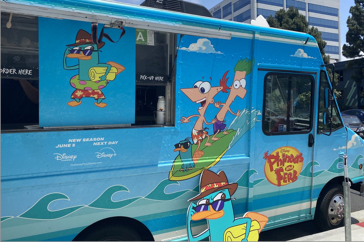 A "Phineas and Ferb" ice cream truck has been traveling throughout Los Angeles and Orange County to mark the show's return.