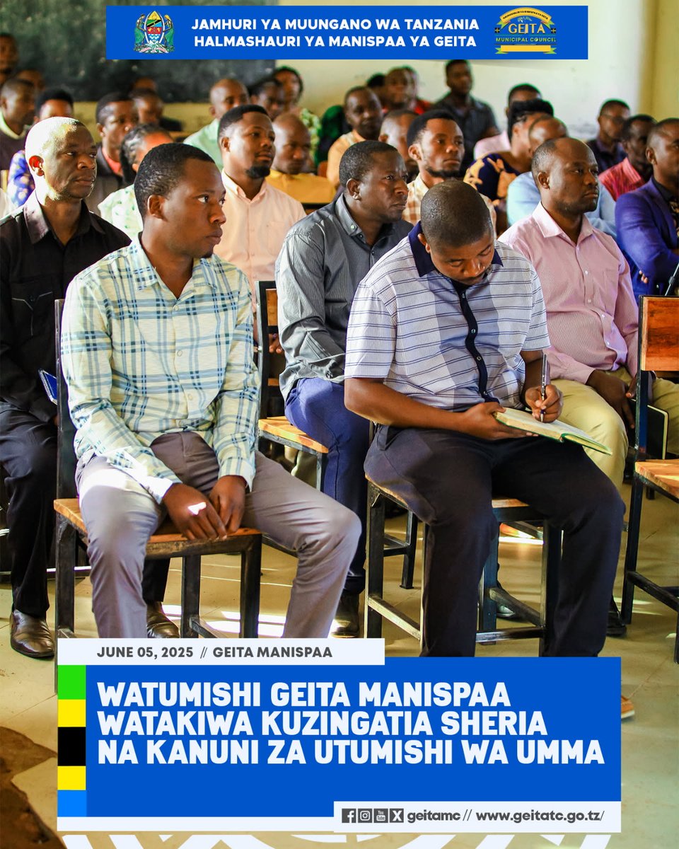 geitamc's tweet photo. WATUMISHI GEITA MANISPAA WATAKIWA KUZINGATIA SHERIA NA KANUNI ZA UTUMISHI WA UMMA

https://t.co/vcPx5yhPg9 

@ortamisemitz https://t.co/2OGO9ckaeb