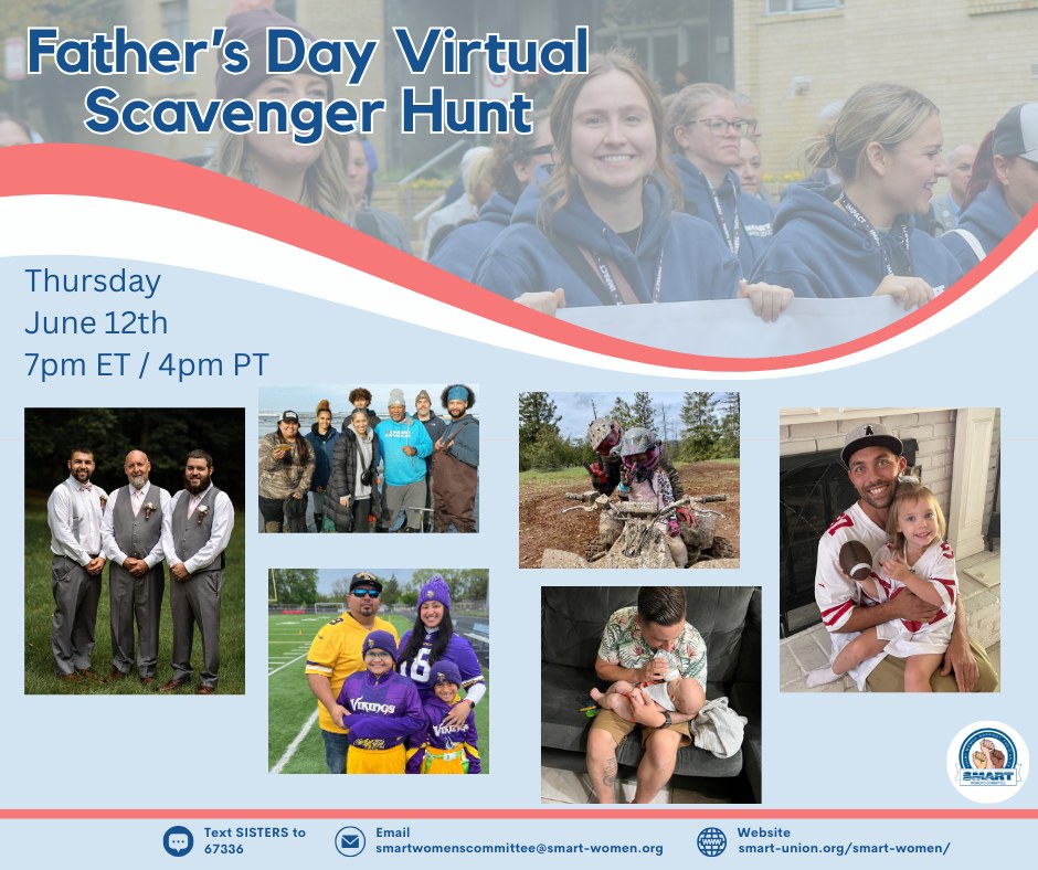SMWTCS (@smwtcs) on Twitter photo The SMART Women’s Committee is hosting a Father’s Day Virtual Scavenger Hunt on Thursday, June 12! Join in for a lively evening of laughs, connection, and a chance to win one of three gift cards: smart-meeting-on.zoom.us/meeting/regist…
âś… Open to all SMART families
🎯 Fun, fast-paced challenges The SMART Women’s Committee is hosting a Father’s Day Virtual Scavenger Hunt on Thursday, June 12! Join in for a lively evening of laughs, connection, and a chance to win one of three gift cards: smart-meeting-on.zoom.us/meeting/regist…
âś… Open to all SMART families
🎯 Fun, fast-paced challenges