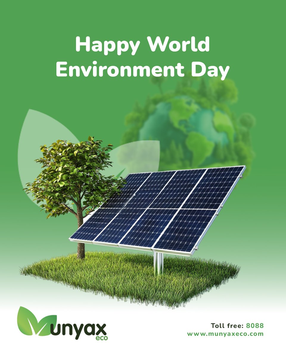 #WorldEnvironmentDay marks 20 years of action to #BeatPlasticPollution. Every step matters.

By choosing solar, we choose a future that is greener, cleaner, and more sustainable for generations to come.

#MunyaxEco #WorldEnvironmentDay2025 #CleanEnergy