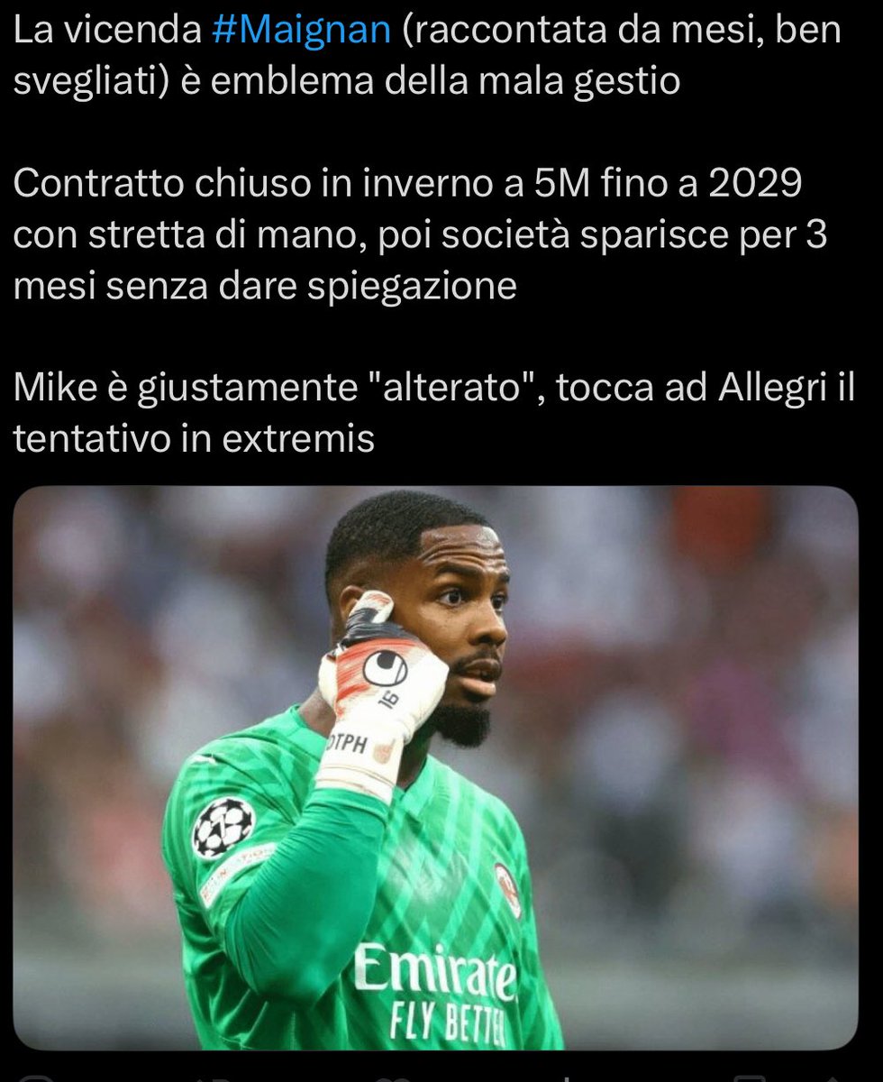 Ragazzi comunque non sta parando perché non è sereno, colpa del milanicchio