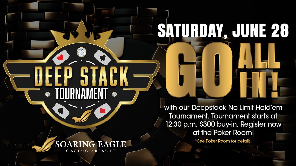 On Saturday, June 28 at 12:30 p.m., get ready to stack up with our Deep Stack Poker Tournament at 12:30PM! Start strong with 50,000 chips, or opt for the dealer add-on for an extra 10,000 chips! $300 entry fee.  Visit our website for more information loom.ly/orBCQdU