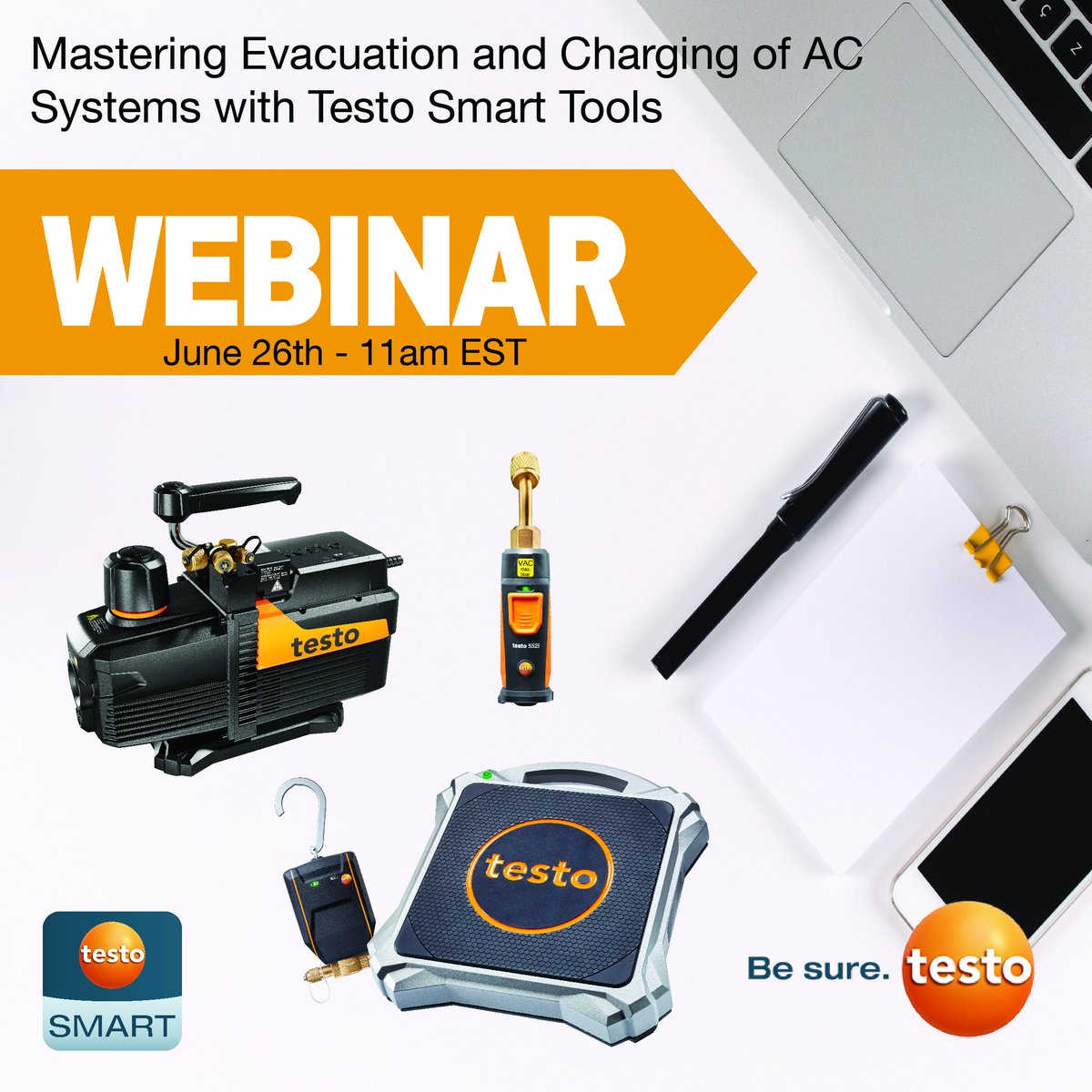 🚨 LIVE HVAC SESSION + GIVEAWAY! 🚨

June 26 @ 11AM EST - see how Testo Smart Tools can upgrade your AC game:
✅ Real-time micron readings
✅ Superheat/subcooling
✅ Smart diagnostics via app

🎁 Register = chance to win Testo tool
🔗 Sign up now – ow.ly/ZR2150W46hi