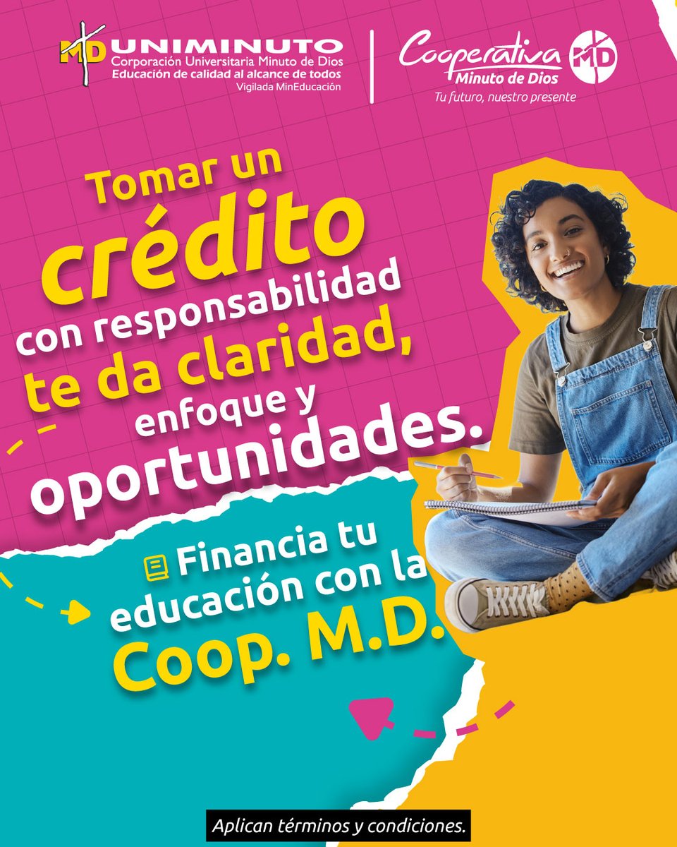 #DatoUNIMINUTO | Tu futuro, nuestro presente 🎓🎓🥳

Promovemos el desarrollo integral de sus asociados, comunidades y territorios, a través de servicios financieros integrales que facilitan el acceso y permanencia en la educación, el desarrollo socioeconómico y el bienestar.
