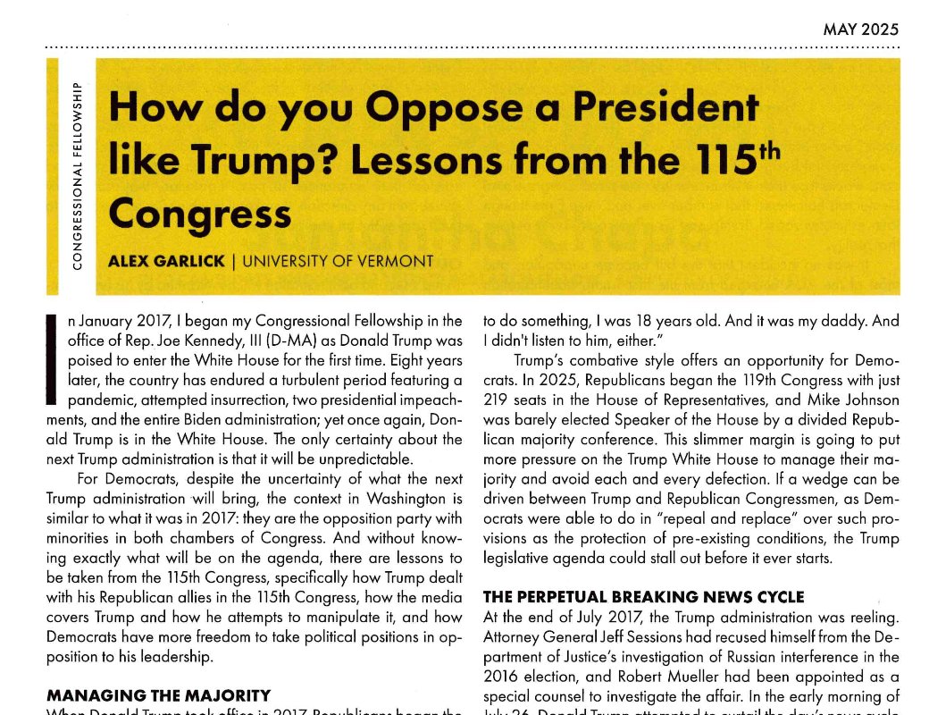 What a day to have the hard copy of an article titled: "How to oppose a president like Trump?" arrive. This is in the latest PS Today from APSA.