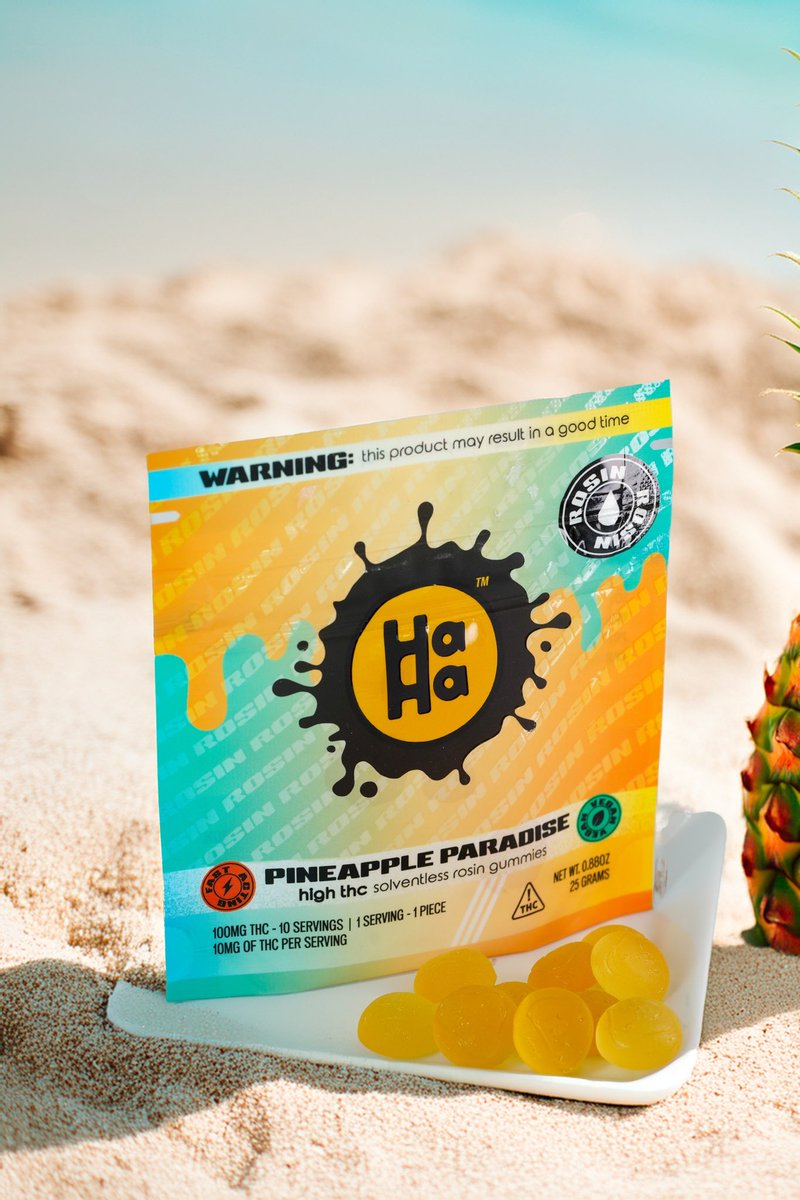 NEW: Haha Pineapple Rosin Gummies drop tomorrow just in time for the summer festivities ☀️🍍🍯