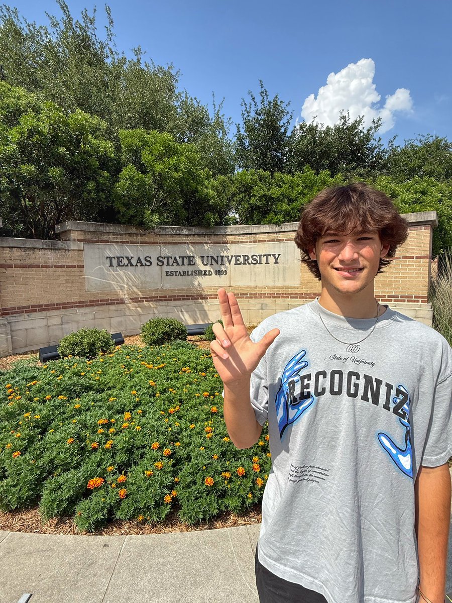 KadeRatliff's tweet photo. Back at @TXSTATEFOOTBALL camp again this year. Thank you @CoachMart1nez for working with me. 

@BHEagleFootball @MattValmore90
@Coachstephens82 @CoachWiesmann https://t.co/DhYFYQ11c8