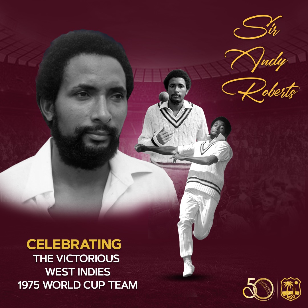 SIR ANDY ROBERTS: “THE GRANDFATHER” OF WI PACE BOWLING

Andy Roberts wasn’t just fast—he was cunning. With two near-identical bouncers, he set traps few escaped. In the 1975 World Cup, he sealed a 1-wicket win with the bat. A master of deception, a calm finisher, a true great.🏏