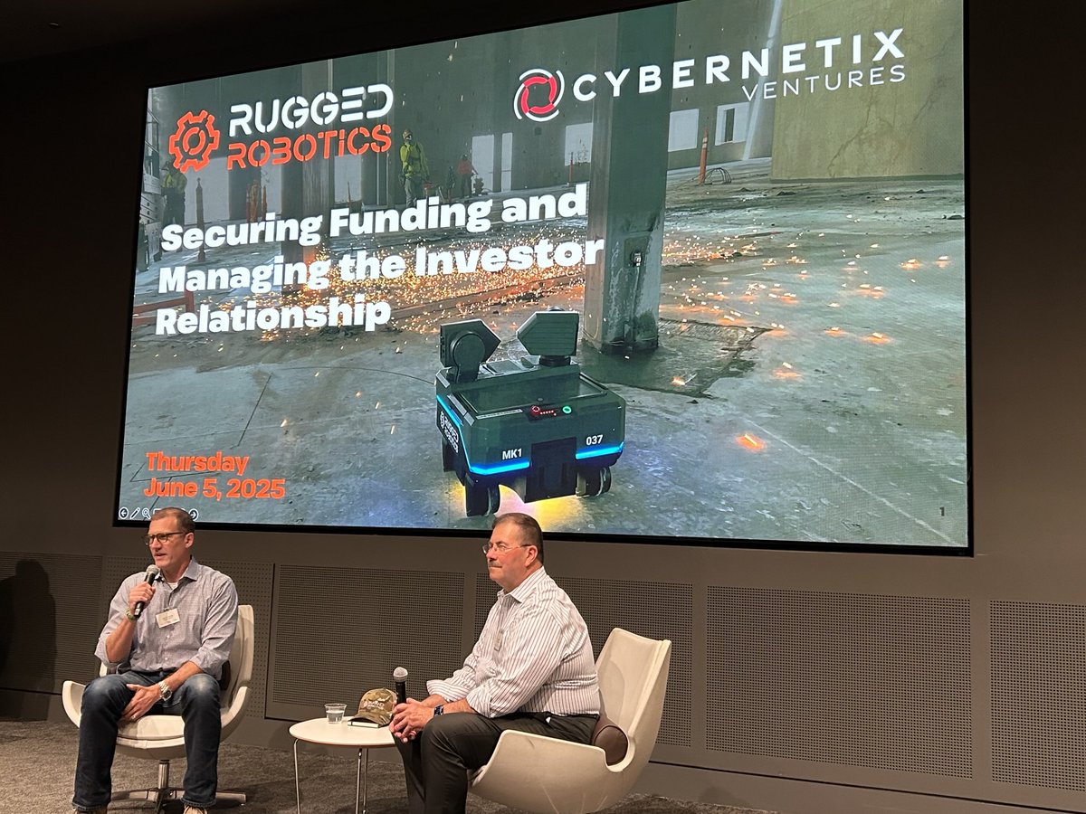 GeneD5's tweet image. @RuggedRobotics and @Cybernetix_VC have a fireside chat about #robotics in #construction at @Northeastern in @MassRobotics and @SkanskaUSA event