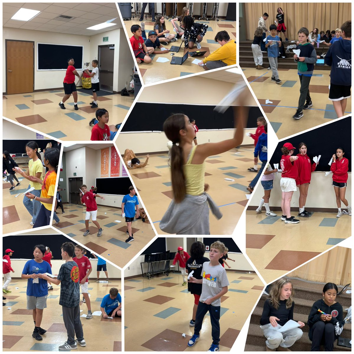 In their balloon pop today, our #SuperSeagull 5th graders got to have a paper airplane throwing contest! #SeagullSTEM #SeagullSendOff #SeagullsSoarTogether 💙<a href="/SunsetHillsES/">SunsetHillsElementary</a>