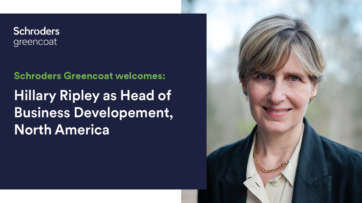 We are pleased to announce the appointment of Hillary Ripley as Head of Business Development, North America, Schroders Greencoat. Her capital raising experience within the private infrastructure sector will enhance our efforts in the growing renewable landscape. 

Learn more:
