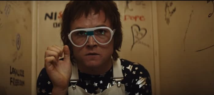 Elton John in Rocketman freaking out before his first show in the US because Brian Wilson and Mike Love were in the audience.