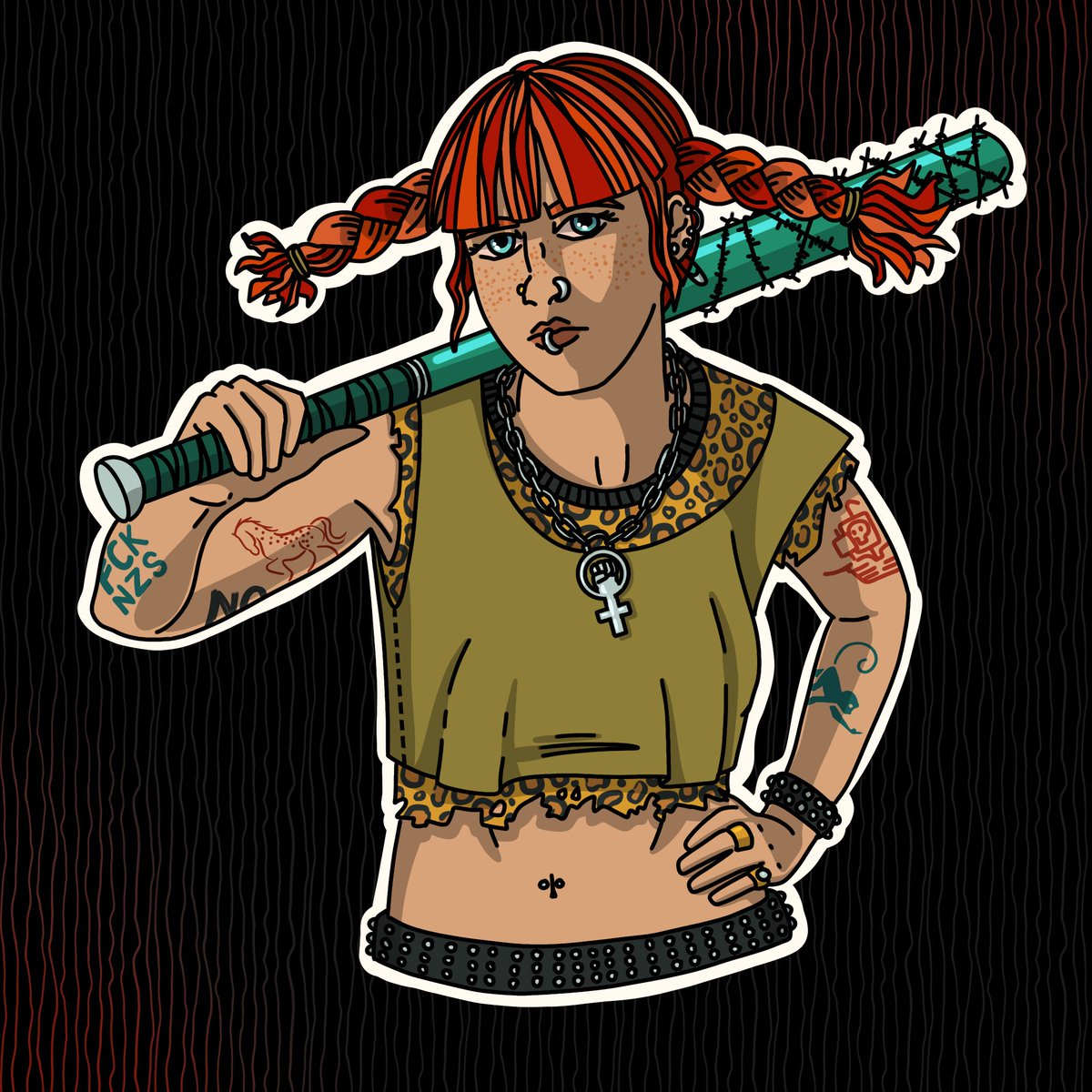Bonpland's tweet image. Grown up Pippi Longstockings for a feminist sticker design I’m working on!
Huge shout out to @theposearchives