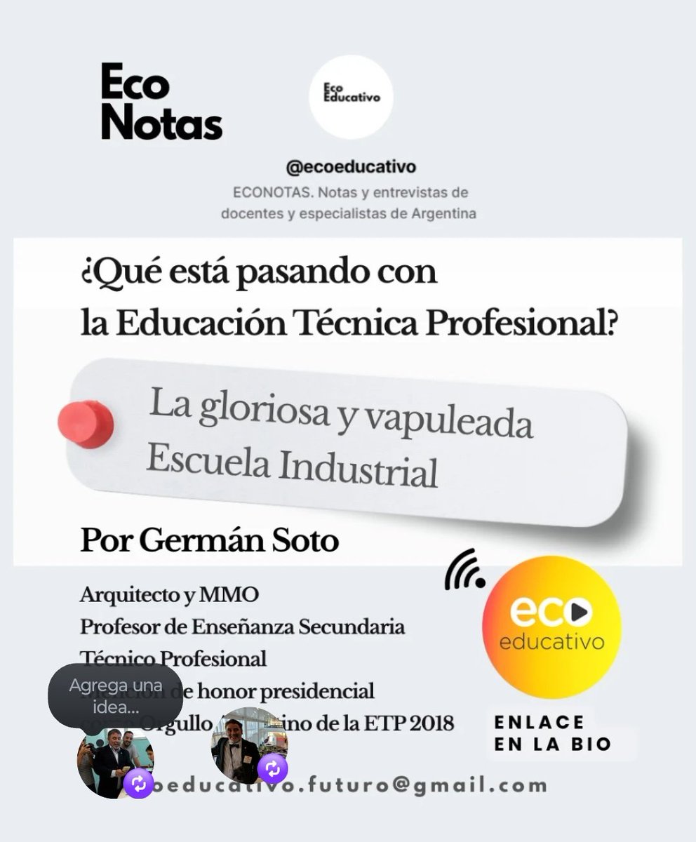 ¿ Que está pasando con la Educación Técnica Profesional?

medium.com/@ecoeducativo.…