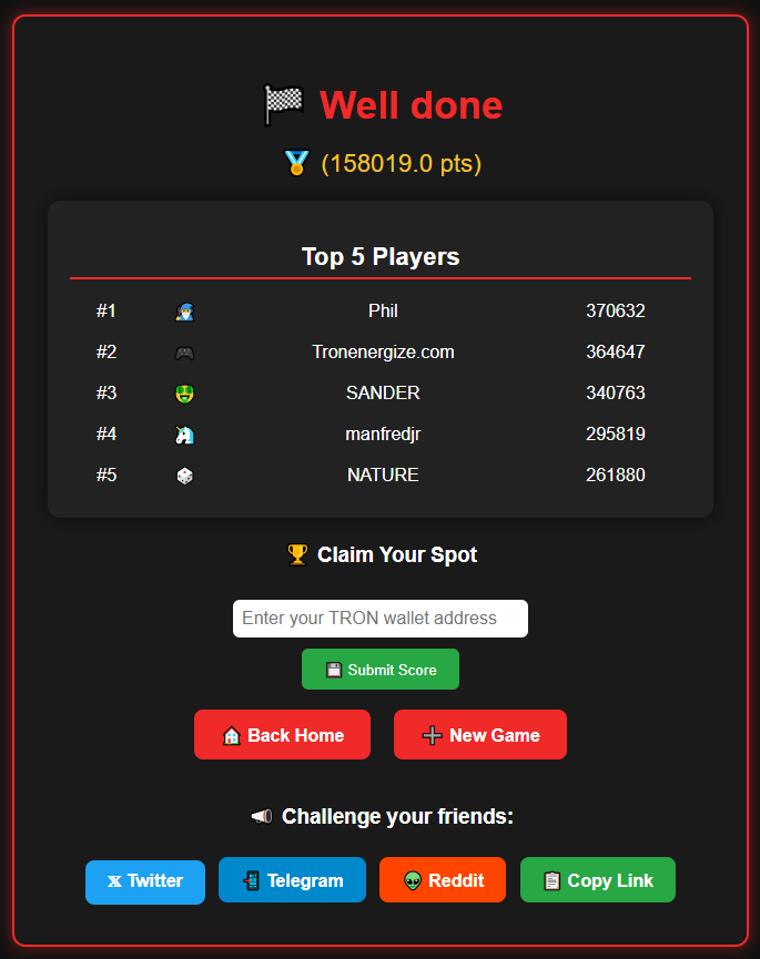 TronsCore's tweet image. 🚨 New Trivion Game Live! 🚨

Test your TRON knowledge in Trivion, the new game on TronsCore about Tron and Tronrelated projects.

No signup. Just play and challenge your friends
👉 tronscore.com/trivion-lobby/
#TRON #Trivion #PlayToLearn