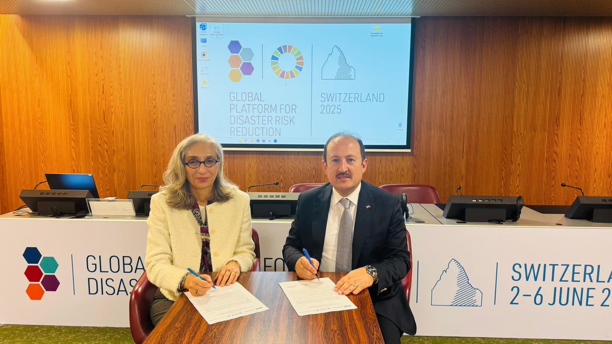 AFAD Başkanımız Vali Sn. Ali Hamza PEHLİVAN, Birleşmiş Milletler Afet Risk Azaltma Ofisi (UNDRR) tarafından organize  edilen Afet Risk Azaltma Küresel Platformu (GP2025) kapsamındaki programlara katılmak üzere gittiği İsviçre’nin Cenevre kentinde, UNESCAP Asya ve Pasifik Afet