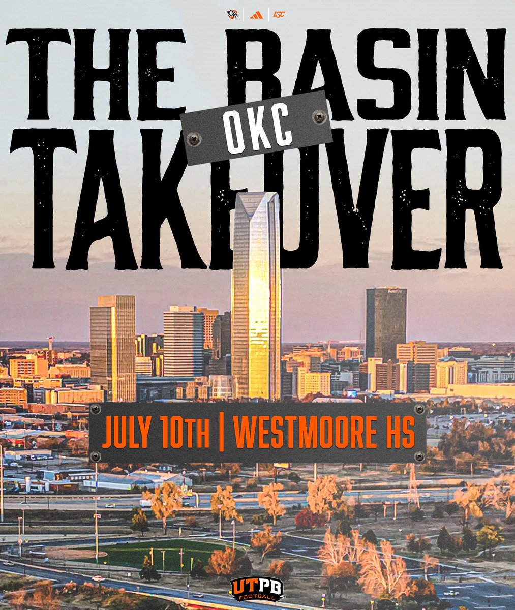 Excited for our camps coming up! 

7/10 @ Westmoore HS in OKC
7/12 @ Coronado HS in El Paso
7/24 @ Reagan HS in San Antonio
7/25 @ Ridge Point HS in Houston 
7/26 @ Colleyville Heritage HS in DFW

WE ARE COMING TO YOU! OFFERS WILL BE GOING OUT!

Sign up📲 utpbfbcamps.com