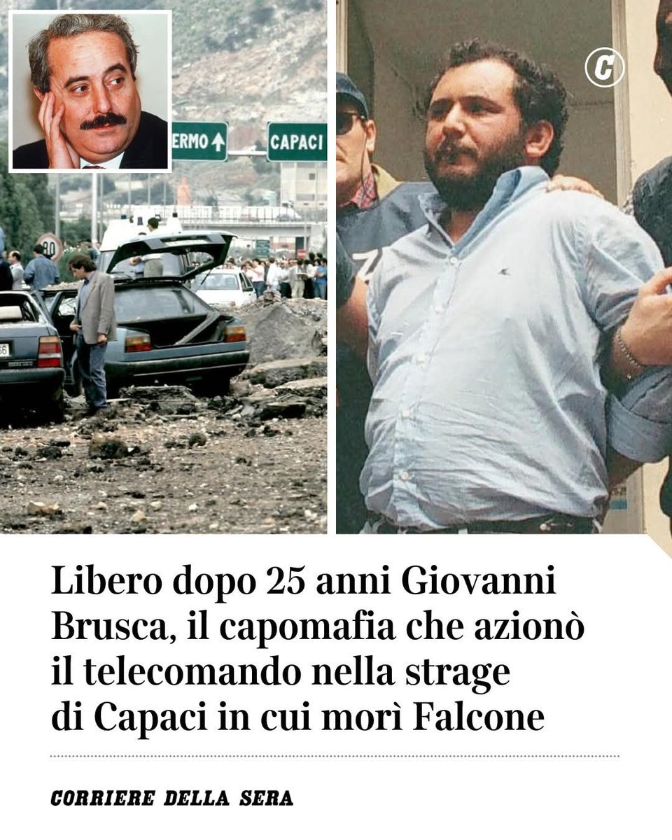 francusu's tweet photo. lo stato dà la caccia a uno spietato uomo di #mafia come #giovannibrusca e poi... lo libera per fine pena. la domanda è: cosa si deve fare in italia per avere l'ergastolo? se non a lui,a chi altro? paese fallito.
#brusca #falcone #giovannifalcone #capaci #stragedicapaci #sicilia https://t.co/0IzoUnV4Jd