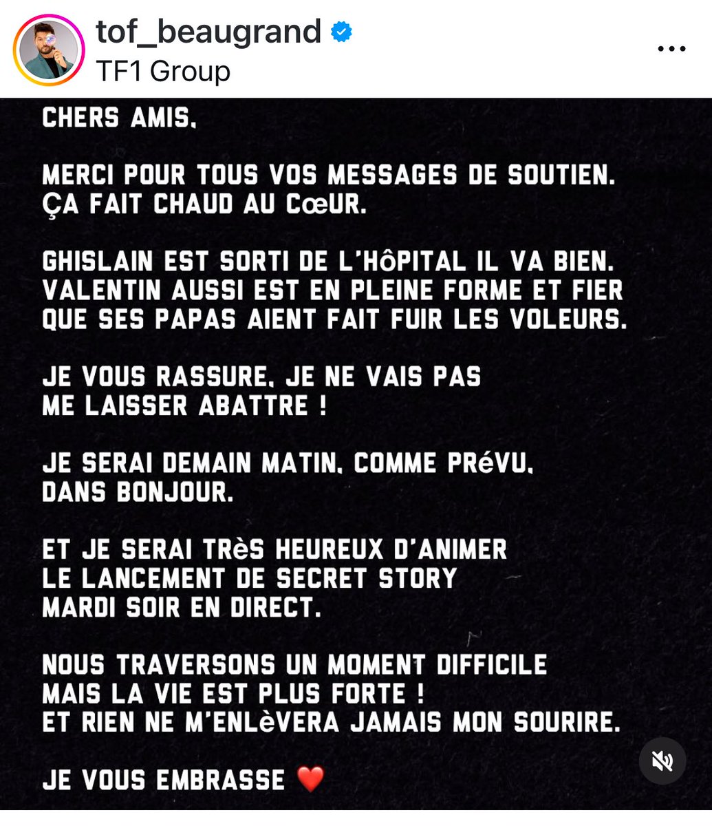 Jean-François Guyot (@jfguyot) on Twitter photo Un message de Christophe #Beaugrand (sur Instagram) Un message de Christophe #Beaugrand (sur Instagram)