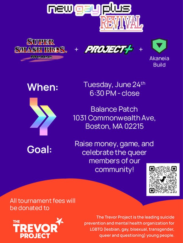 Melee for a cause? Don’t mind if we do. ❤️ 
Our venue will be hosting a charity Super Smash Brothers event to raise money for the Trevor Project! 

More information about the cause is below and we hope to see everyone 6/24 for an incredible hitting buttons!