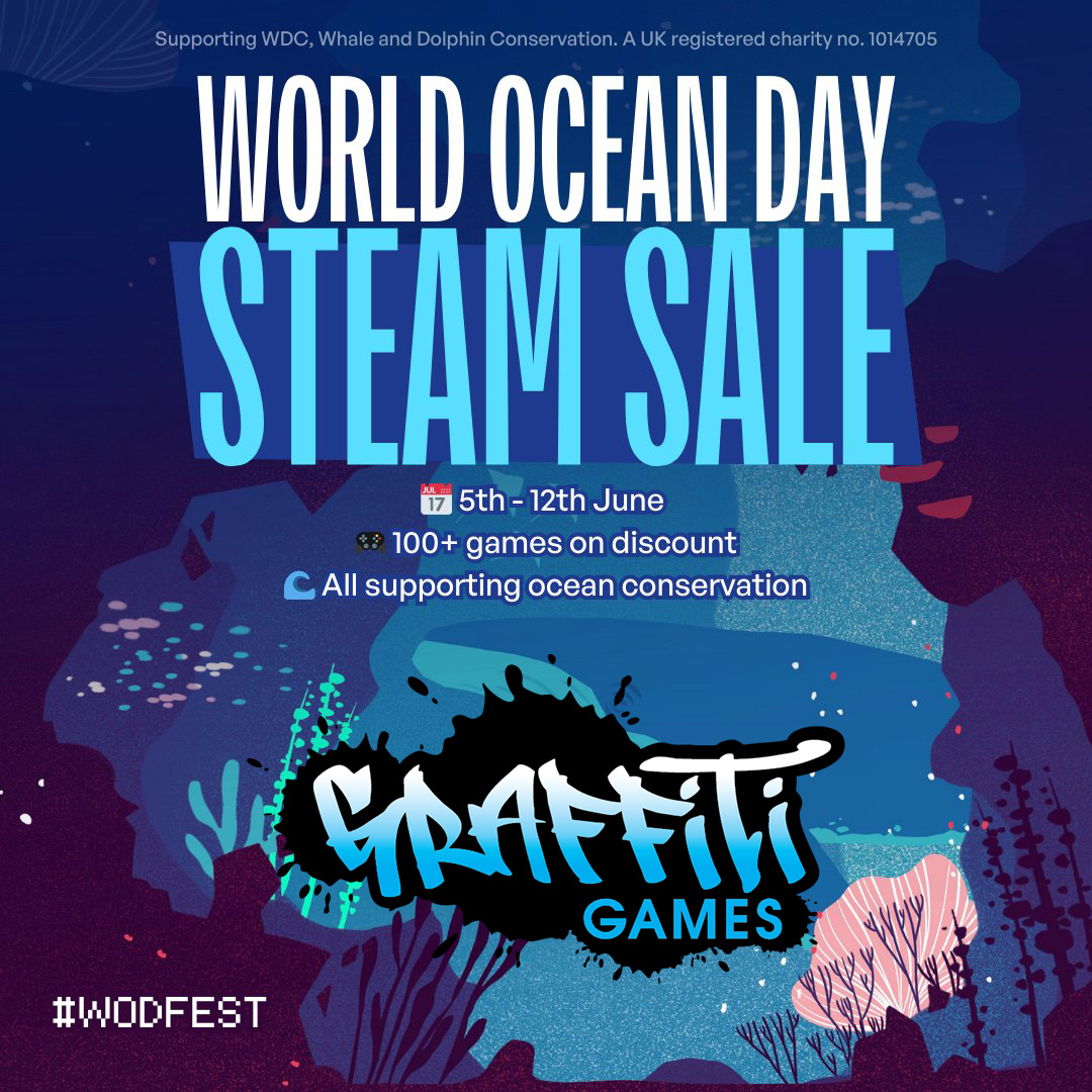 We're excited to a part of a wholesome charity sale event celebrating World Oceans Day! 

A portion of all profits from all participating partners are sent directly to the Whale and Dolphin Conservation!

Check out the official WDC Steam Store page!
bit.ly/4dCoI3K