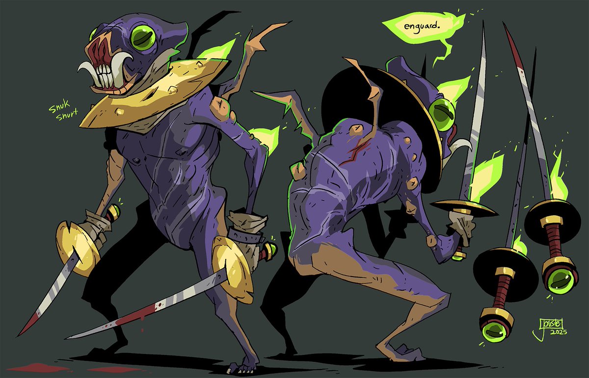 The Spargoyle!
Wielding the Brassbound Blades of Back Blinking, this gruesome-goyle gains great guerdons when galivanting into grapples! A large neck guard keeps strikes away from the most vital of his veins while taking his razor sharp tusks and thick skull to the topmost!
#0595