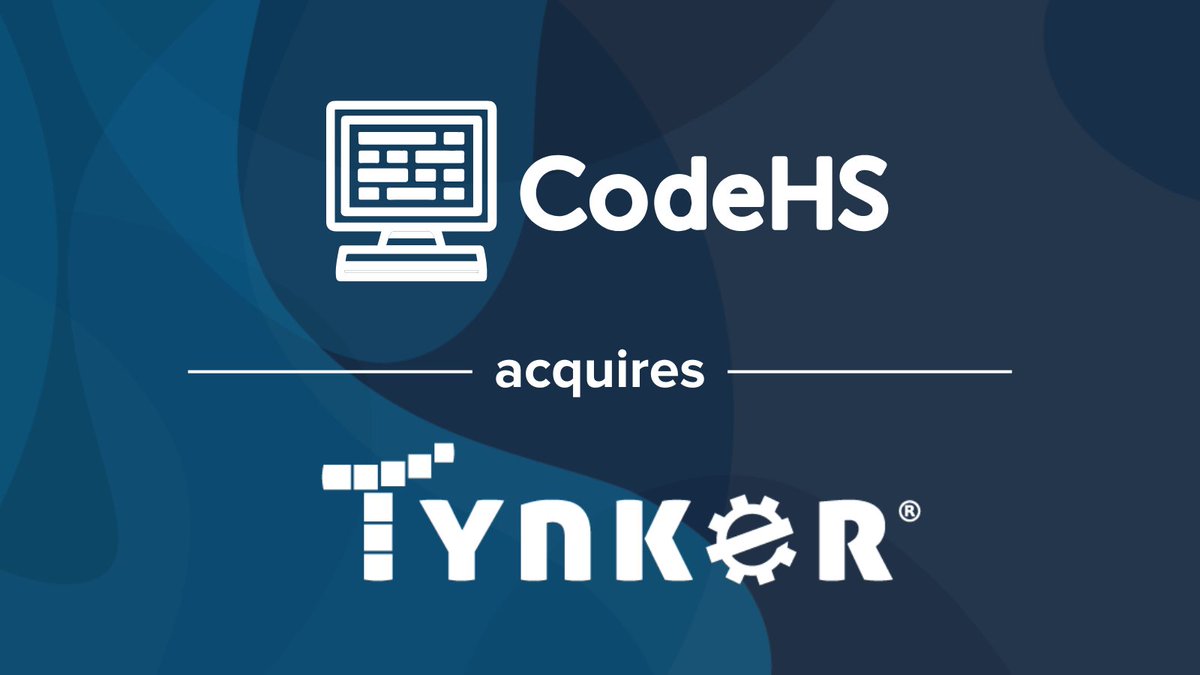 📣Big announcement from CodeHS: we’ve acquired Tynker, an award-winning K-12 coding platform that has empowered millions of students to learn to code at school and at home. 

Read the press release here: k12dive.com/press-release/…

FAQ for customers at codehs.com/tynker