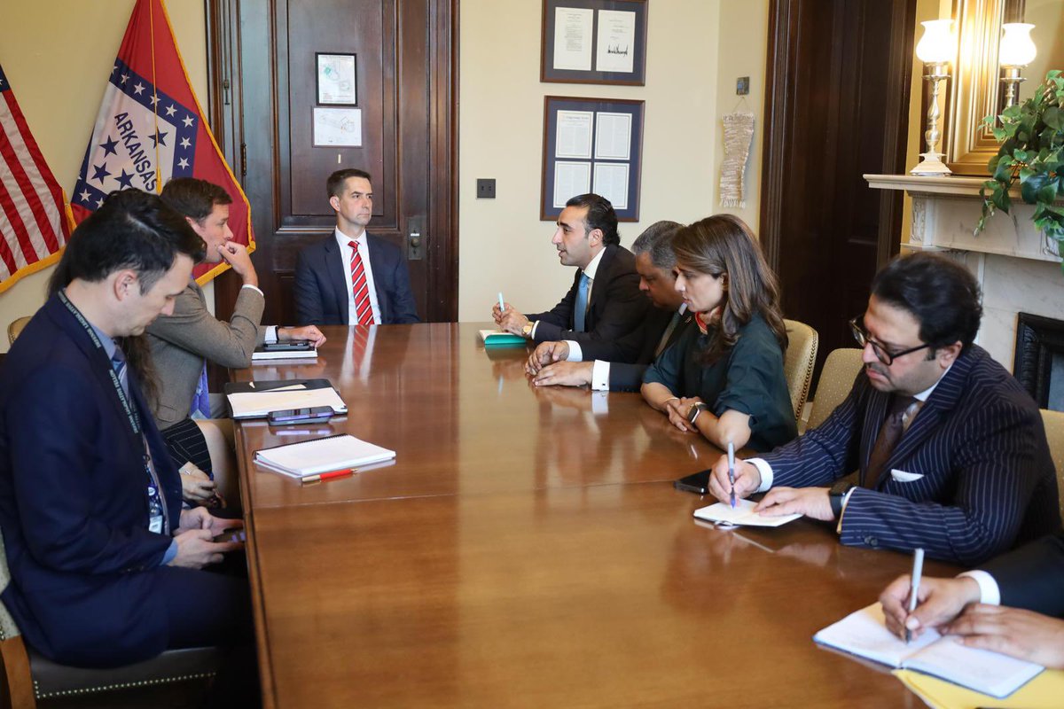 BilawalBhuttoZardari (@bbhuttozardari) on Twitter photo Had a frank and substantive exchange with Senator <a href="/TomCottonAR/">Tom Cotton</a> on peace and security in South Asia. Appreciated the U.S. role, especially, President <a href="/realDonaldTrump/">Donald J. Trump</a>, in facilitating the ceasefire understanding as a stepping stone to durable peace. Highlighted India’s escalatory Had a frank and substantive exchange with Senator <a href="/TomCottonAR/">Tom Cotton</a> on peace and security in South Asia. Appreciated the U.S. role, especially, President <a href="/realDonaldTrump/">Donald J. Trump</a>, in facilitating the ceasefire understanding as a stepping stone to durable peace. Highlighted India’s escalatory