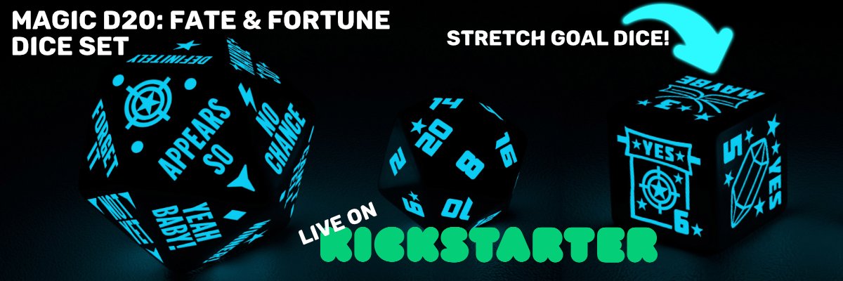 NoApologiesWork's tweet photo. We're half way there!  A huge thanks to all of our awesome supporters, whether you're backing or sharing.❤️We're currently at 57% funded with our 'Magic D20: Fate &amp; Fortune' Dice Set on Kickstarter.
Let's get this funded!
•
🔗 https://t.co/ASBb0CzocZ 🔗 https://t.co/4zRMzkHkIF