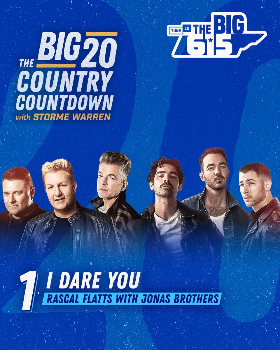 It’s a chart-topping collab! 🎶 Rascal Flatts &amp; Jonas Brothers take the #1 spot on this week’s BIG 20 Country Countdown! 🔥

Hear the full countdown every Saturday at 10am CT! 📻 Who’s your dream collab? ⬇️