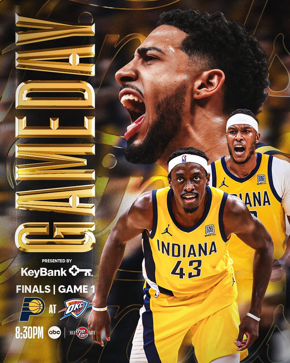 ChathamButler's tweet image. Game 1 of the #NBAFinals tips off tonight at 8:30pm! Get here early to get a seat and watch the @pacers shock the world!