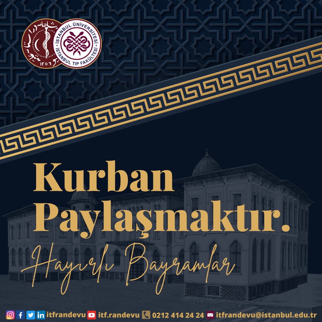 itfrandevu's tweet photo. Kurban Bayramınız Mübarek Olsun

Bayramlar; birlik, beraberlik ve paylaşmanın en güzel ifadesidir.
Kurban Bayramı’nın, tüm insanlığa sağlık, huzur ve bereket getirmesini temenni eder; sevdiklerinizle birlikte nice mutlu bayramlar geçirmenizi dileriz. https://t.co/qRcXQDpvvv