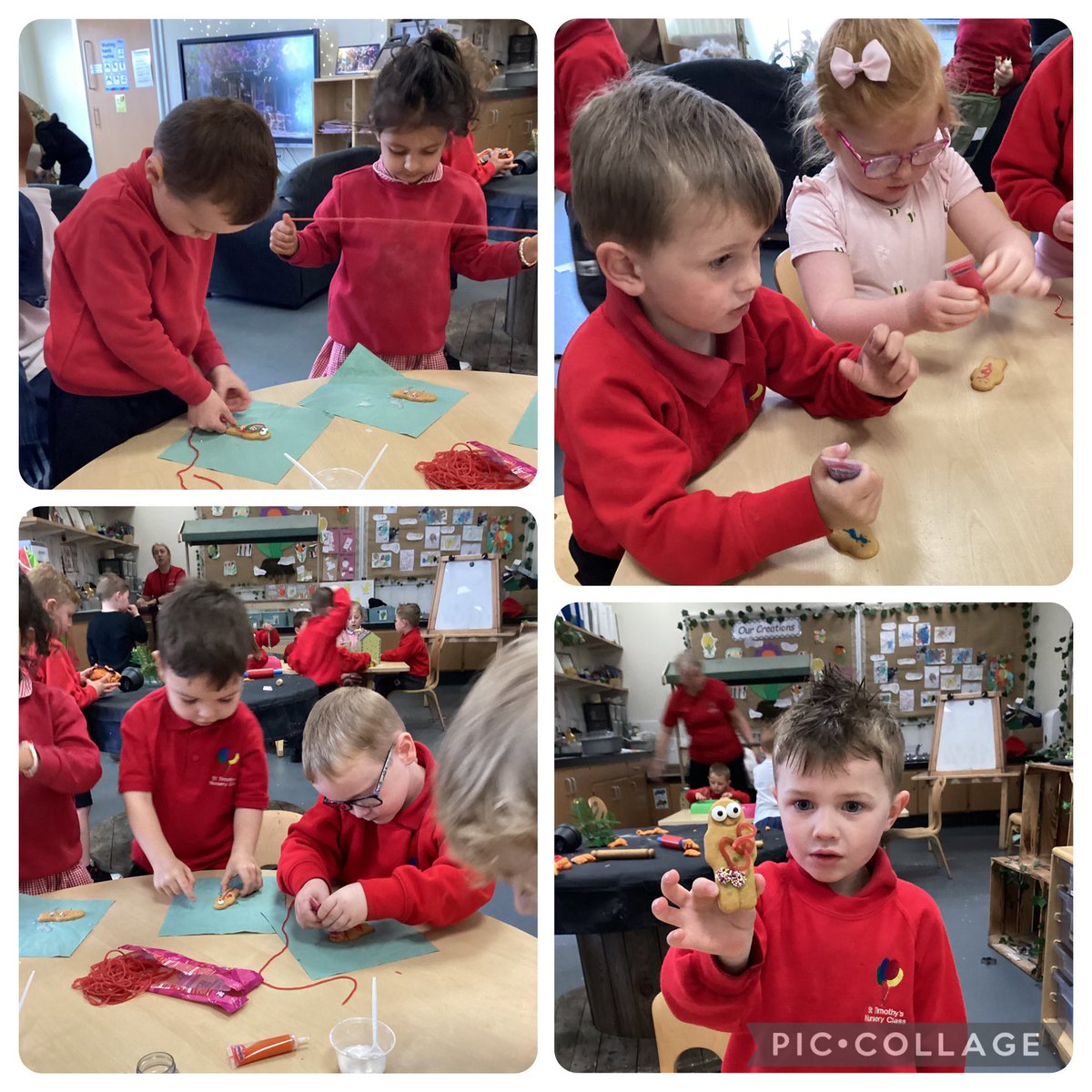 StTimothysPSNC's tweet image. The children have enjoyed creating their own restaurant in the nursery over the last two weeks. Some have also participated in making ‘yoghurt bark’ and decorating some fancy gingerbread people. #creativecooks #lifeskills