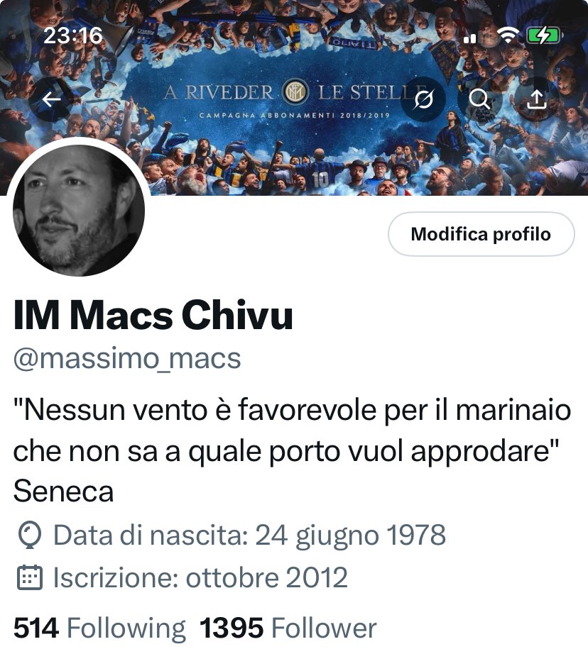 Ho difeso e supportato Inzaghi dal primo giorno, uno in campo il 5 maggio, e non supporterò un eroe del #Triplete come #Chivu?

In apertura il carro di Christian Chivu 

Biglietti scontatissimi 

Chi sale?