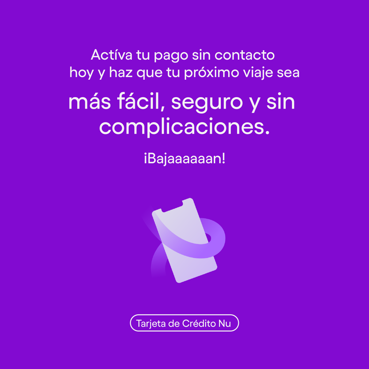 ¡Subeeeeeen! Activa el pago sin contacto ¡BEEEP BEEEP! de tu Tarjeta de Crédito Nu y haz que tus viajes en Metro o Metrobús sean más fáciles, rápidos y sin complicaciones. Deja un 💜 si ya usas esta función