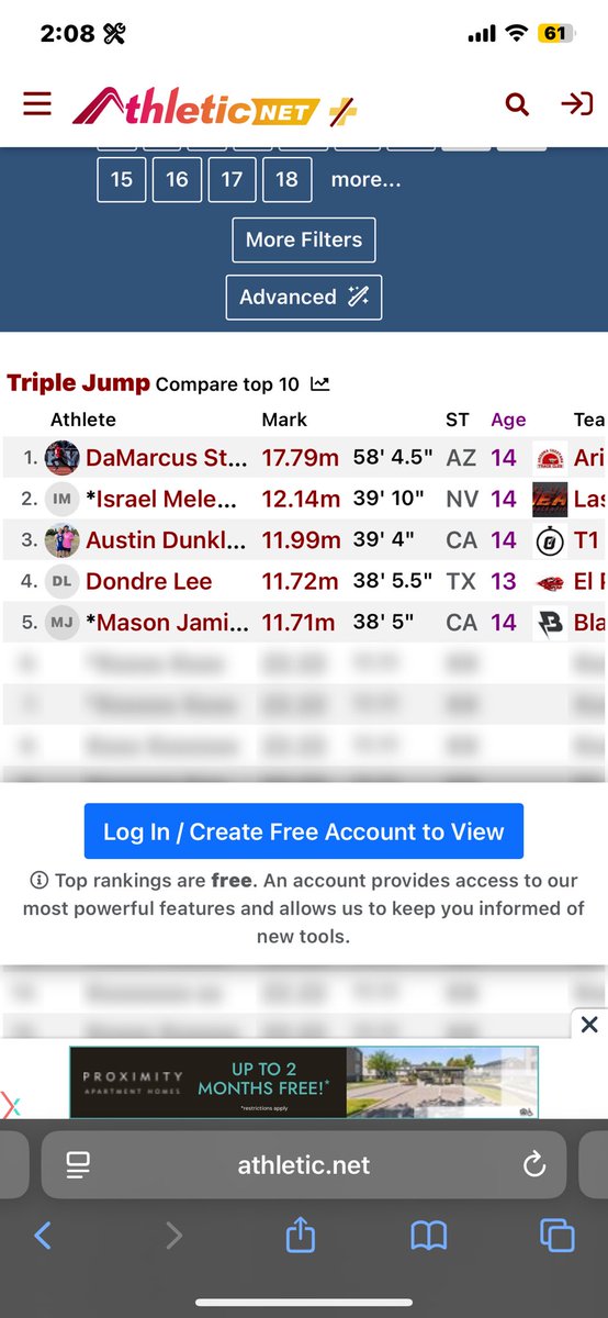 Botw_Israel's tweet photo. Great jump week last week, came with a gold medal and was 0.05m off their meet record. Still #1 in my region, and now #3 in the US. #JuniorOlympics here I come 💯🌎 (17m jump was fake

#Youth #trackandfield #triplejump #fypシ #Jumpersworld #upnext #workhard #juniorolympics #AGTG https://t.co/SRkCWzwbO1