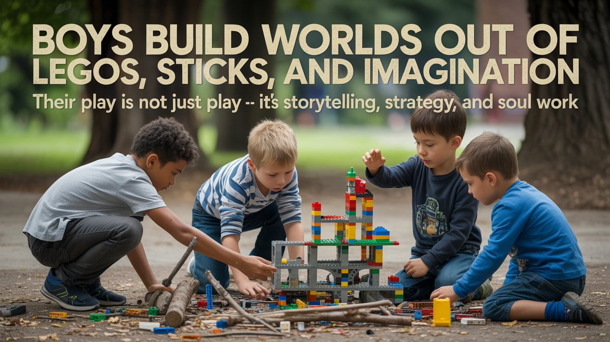 Boys build worlds out of Legos, sticks, and imagination. Their play isn’t just play — it’s storytelling, strategy, and soul work.
#boysaregood #menaregood
