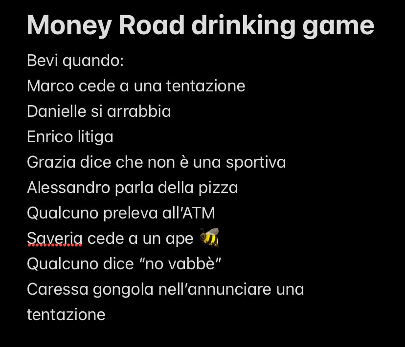 Ringraziatemi dopo l’hangover  #moneyroad