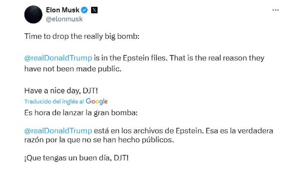 ¿Matrimonio en conflicto? Musk y Trump finalizan su relación revelando secretos mutuamente, incluyendo la presencia de Trump en los archivos de Jeffrey Epstein.