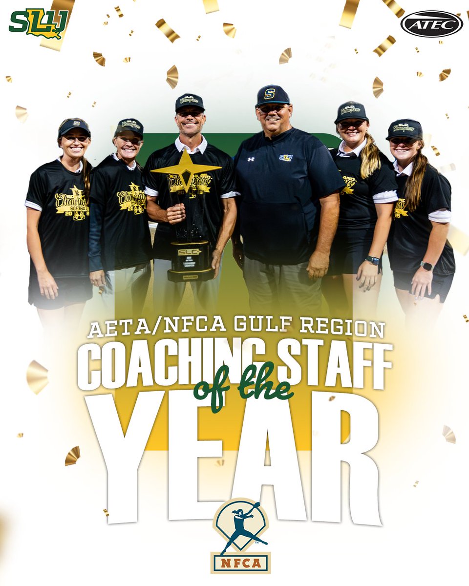 Southeastern Softball (@lionupsoftball) on Twitter photo Congratulations to <a href="/LionUpSoftball/">Southeastern Softball</a> for being named the AETA/<a href="/NFCAorg/">National Fastpitch Coaches Association</a> Gulf Region Coaching Staff of the Year | SLU (50-16) won its second straight <a href="/SouthlandSports/">Southland Conference</a> Tournament title and advance to the NCAA Baton Rouge Regional final
#LionUp Congratulations to <a href="/LionUpSoftball/">Southeastern Softball</a> for being named the AETA/<a href="/NFCAorg/">National Fastpitch Coaches Association</a> Gulf Region Coaching Staff of the Year | SLU (50-16) won its second straight <a href="/SouthlandSports/">Southland Conference</a> Tournament title and advance to the NCAA Baton Rouge Regional final
#LionUp