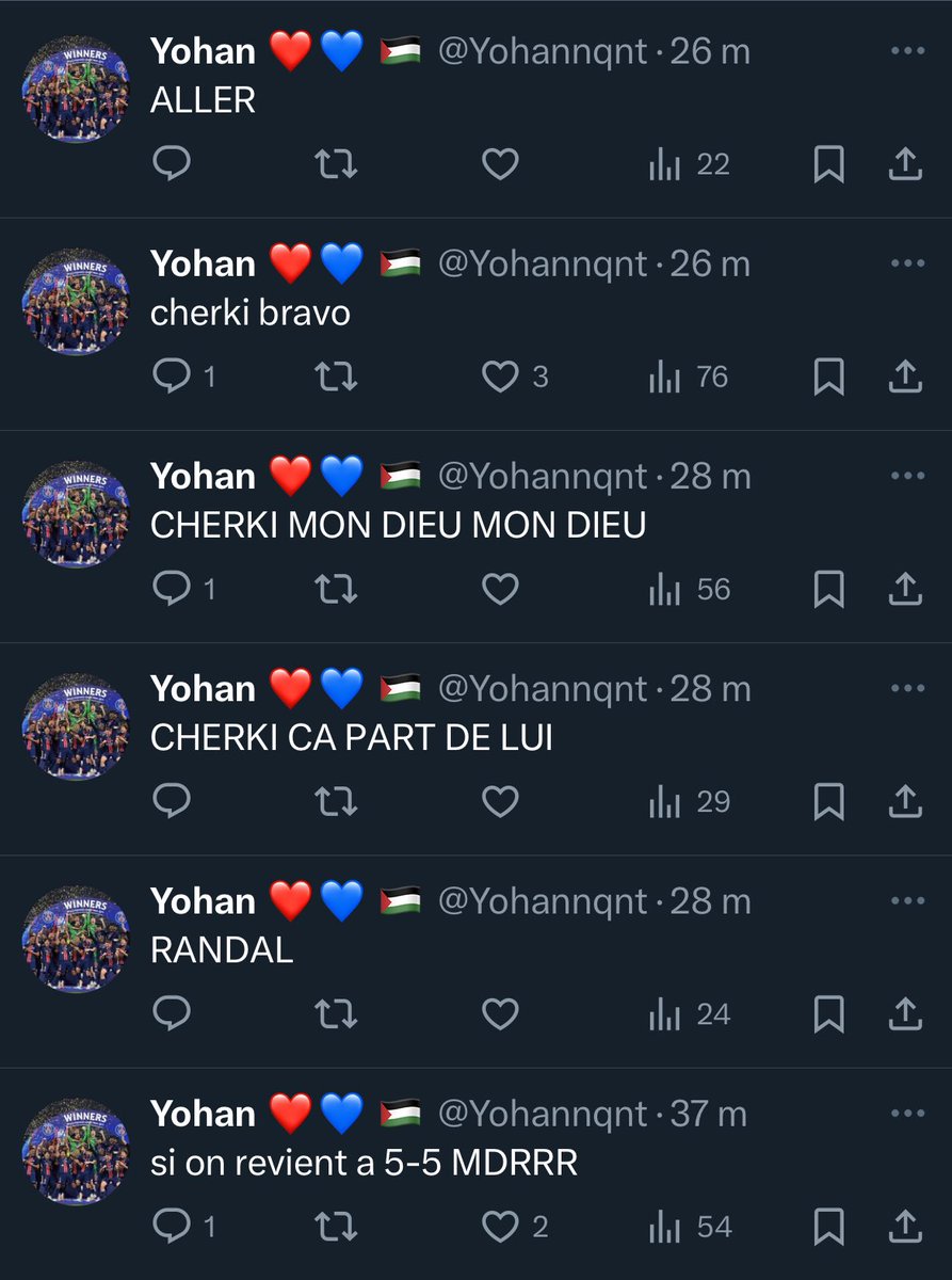 « mais je men blc de la ligue des nations surtout »

Alors que t’a live tweet en sortant ton paf devant le match mdrrrrr 🫵🏼🫵🏼🫵🏼🫵🏼🫵🏼