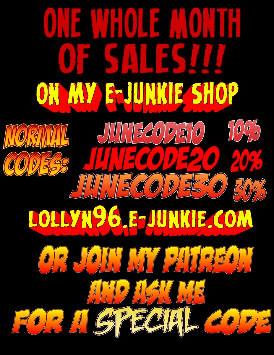 lollyn96's tweet photo. This is my biggest sale yet ONLY on my E-Junkie shop (because only there I can set up promo codes) https://t.co/kycWK8JF11 https://t.co/X1Gn4zYIkj